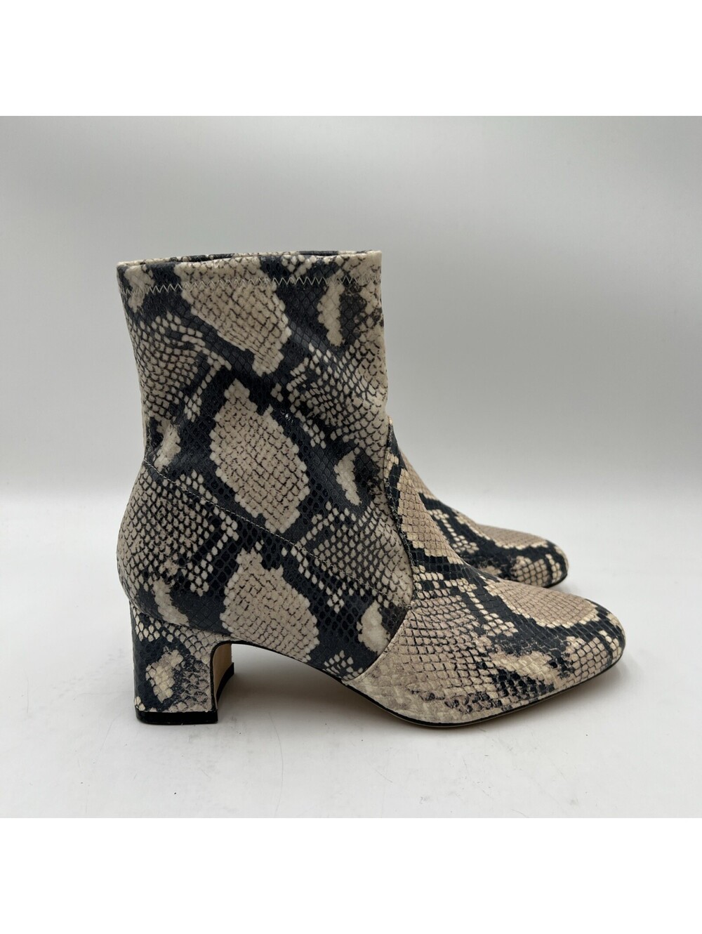 Women’s Stuart Weitzman Nell Leather Snake-Print Booties Size 5.5M